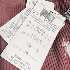 US POLO ASSN リブ ワイドパンツ ピンク LLの画像