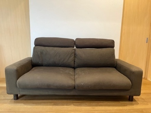 無印　ソファ　ワイドアーム フェザークッション二層式 （2018）　2.5シーター　ブラウン