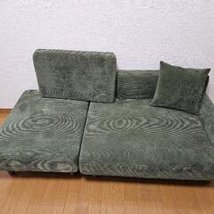 コンパクトカウチソファ　カーキ