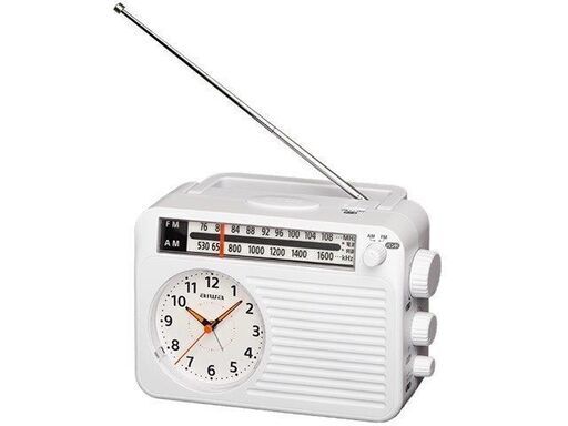 新品 半額アイワ アナログ時計付きホームラジオ FR-AA50W