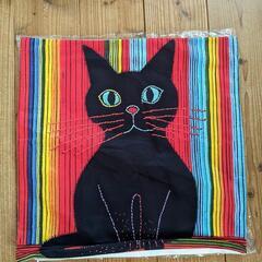 クッションカバー 黒猫柄【新品未使用】値下げしました!の画像