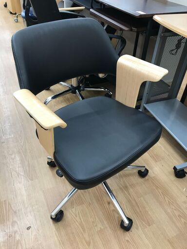 ★ジモティ割あり★  ワークチェア ブラック クリーニング済み KJ5123