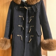 noela ダッフルコート　ネイビー　ラビットファー