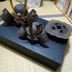 レトロ、鉄兜、鉄灰皿セット
