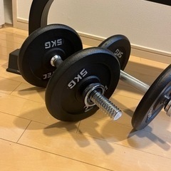 ダンベル、フラットベンチセットの画像