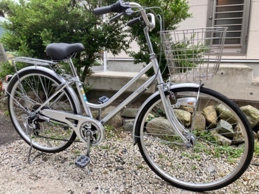 574、【美品】ママチャリ26インチシルバー