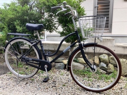 573、オシャレママチャリ26インチマッドブラック