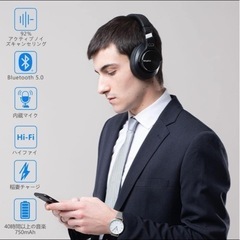 ❤️新品❤️ヘッドホン ワイヤレス ノイズキャンセリング ゲーミング マイク付き 急速充電の画像