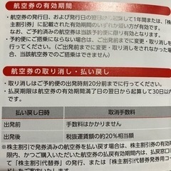 ①　JAL 優待券　2枚の画像