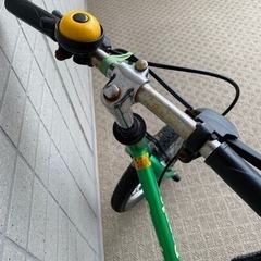 【受渡先決定】中古 幼児用自転車（ピープルのラクショーライダー）　グリーン１４インチ　の画像