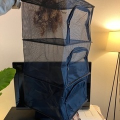 キャンプ　ハンギングドライネット  干しカゴ　ブラックの画像