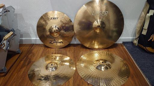 【中古】シンバル セットで! 14インチハイハット、16・18インチクラッシュ　ジルジャンZildjian/マイネルMEINL