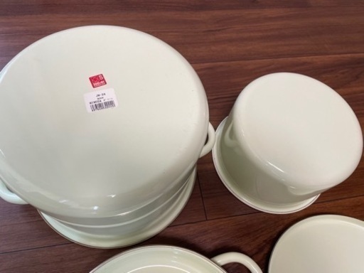 本物 辰巳芳子 未使用の琺瑯鍋とレシピ本 未使用品】辰巳芳子 ミモザ