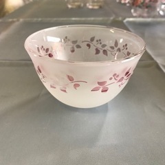冷茶グラス　花柄すりガラス