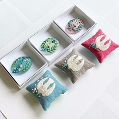 刺繍ブローチ教室お好きな色のキット選べますの画像