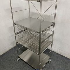 無印良品 ステンレスユニットシェルフ 追加棚×4/クロスバー/バ...