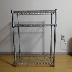 【値下げ】錆あり：アイリスオーヤマ　三段メタルラック　幅66×高...