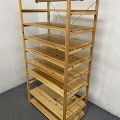 MUJI/無印良品 ユニットシェルフ パイン材 幅86 帆布×2...