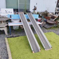 ワイドスライドスロープ 2ⅿ 2本セット 介護 車いす用　/UJ-0916 1Fの画像