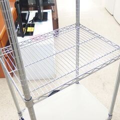 ルミナス 4段 メタルラック 幅61×奥行46×高さ185cm キャスター付き シルバー スチールラック 収納 棚 家具☆ 札幌市 北区 屯田 の画像