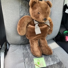 【新品】小物入れ付きクマのぬいぐるみ/助手席などに子供用品 ベビ...