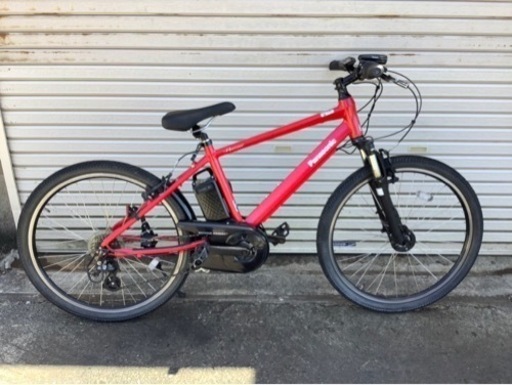 380  パナソニック最新機種電動アシスト自転車ハリヤー26インチレッドボディー