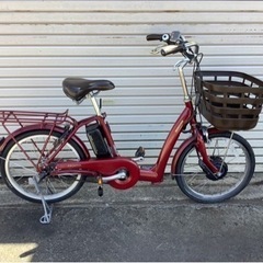 382  ブリヂストン最新機種電動アシスト自転車アシスタ20インチレッドアルミボディー
