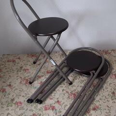 パイプ折り畳み式チェア　3脚セット