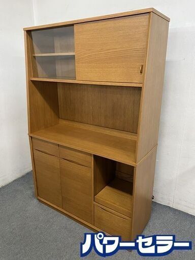 unico/ウニコ シグネ キッチンボード 幅120 オーク材 北欧スタイル インテリア レンジ台 ダイニング 食器棚 中古家具 店頭引取歓迎 R8338