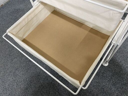 MUJI/無印良品 スチールユニットシェルフ 幅58 帆布×2 バックパネル×3 棚×2 バスケット×2 ハンガー×1 補強×1 中古