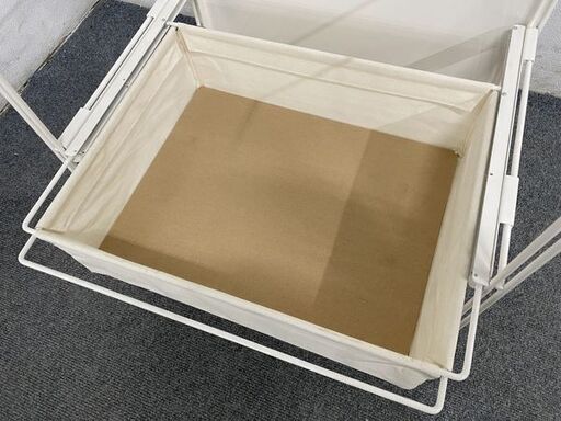 MUJI/無印良品 スチールユニットシェルフ 幅58 帆布×2 バックパネル×3 棚×2 バスケット×2 ハンガー×1 補強×1 中古