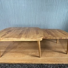 21日午前中限定！天然木伸縮ローテーブル