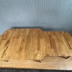 21日午前中限定！天然木伸縮ローテーブルの画像