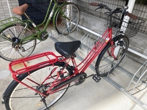自転車 ママチャリ赤