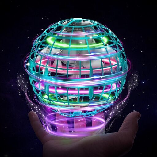フライングボール ジャイロ 飛行ボールトイ UFOおもちゃ ブーメランスピナー ドローンおもちゃ LEDライト