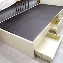 シングルベッド【引出し収納5杯がほぼジャンク】収納付き マットレス 札幌市北区屯田