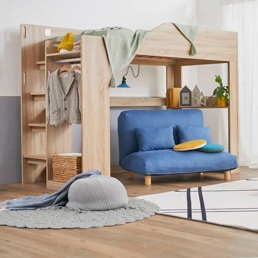 ロフトベッド lofty ホワイト ハンガーラック付き ロフトベッド lofty ホワイト ハンガーラック付き ロフトベッド