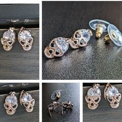 スカル/スタッドピアス（新品）の画像
