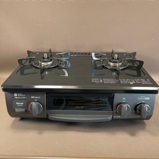 【2023年製】Rinnai リンナイ プロパンガスコンロ ガステーブル LPガス用 左強火 水無グリル KG35NBK