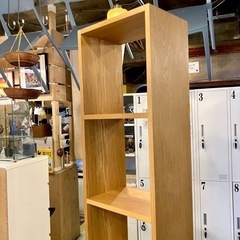 《売約済》【池上店】 無印良品 スタッキングシェルフ 1列 5段 オーク材 オープンシェルフ 棚 飾り棚 ユニット シェルフ 木製 ナチュラル 壁面収納 棚　飾り棚　本棚　ラック　北欧　オーク　検 ウォールナット ウォルナット　キャビネットの画像