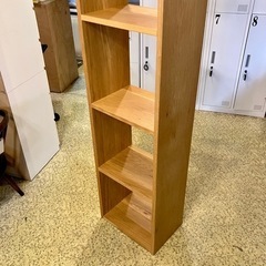 《売約済》【池上店】 無印良品 スタッキングシェルフ 1列 5段 オーク材 オープンシェルフ 棚 飾り棚 ユニット シェルフ 木製 ナチュラル 壁面収納 棚　飾り棚　本棚　ラック　北欧　オーク　検 ウォールナット ウォルナット　キャビネットの画像