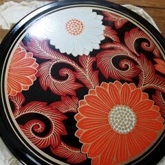 【6/30処分します】お重箱　ミニ　三段　丸型　山中漆器　合成漆器　中古美品の画像