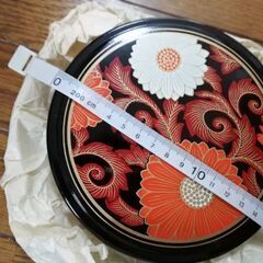 【6/30処分します】お重箱　ミニ　三段　丸型　山中漆器　合成漆器　中古美品の画像