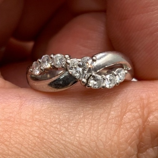 Pt900 プラチナリング　ダイヤ　リング　指輪　ハートシェイプ　5.4g 約11号　 0.22ct 0.3ct