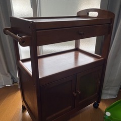 家具 収納付きキッチンワゴンの画像