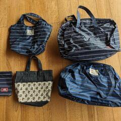ビニールバック、ボストン、ハンドバッグの5点セット