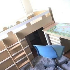 家具 シングルベッド  キッズ学習机  