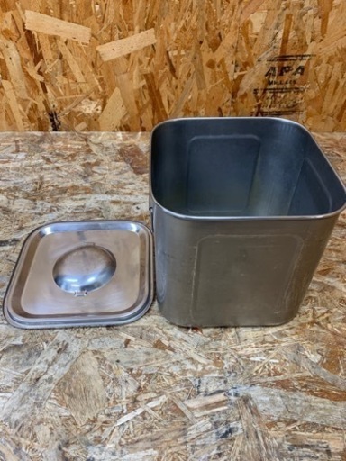 6288)YUKIWA/ユキワ 三宝産業 ステンレス 深型角キッチンポット 21cm 業務用 厨房用品 飲食店 店舗用 中古品