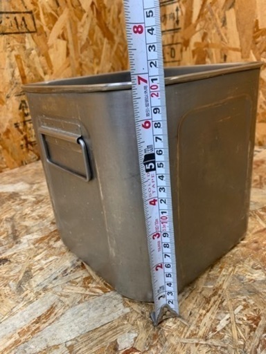 6288)YUKIWA/ユキワ 三宝産業 ステンレス 深型角キッチンポット 21cm 業務用 厨房用品 飲食店 店舗用 中古品