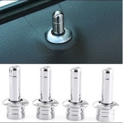 車用ドアロックピン　ステンレス　基部キャップ着4本セット